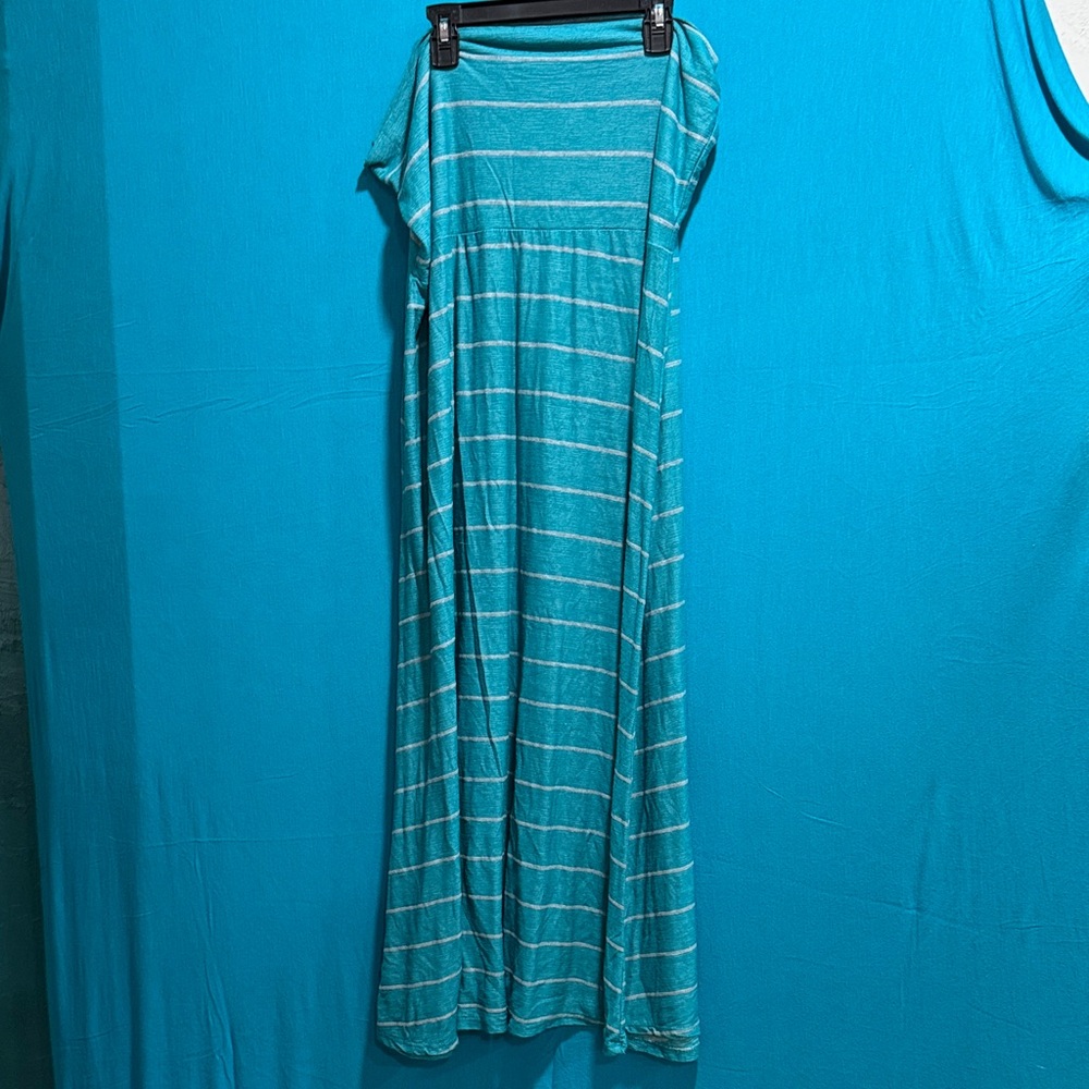 Teal Striped Maxi Dress